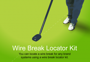 A drawing showing a man locating wire breaks