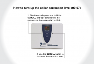 A photo showing how to turn up the correction level