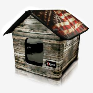 Wood Pet House with Wavy Flag roof